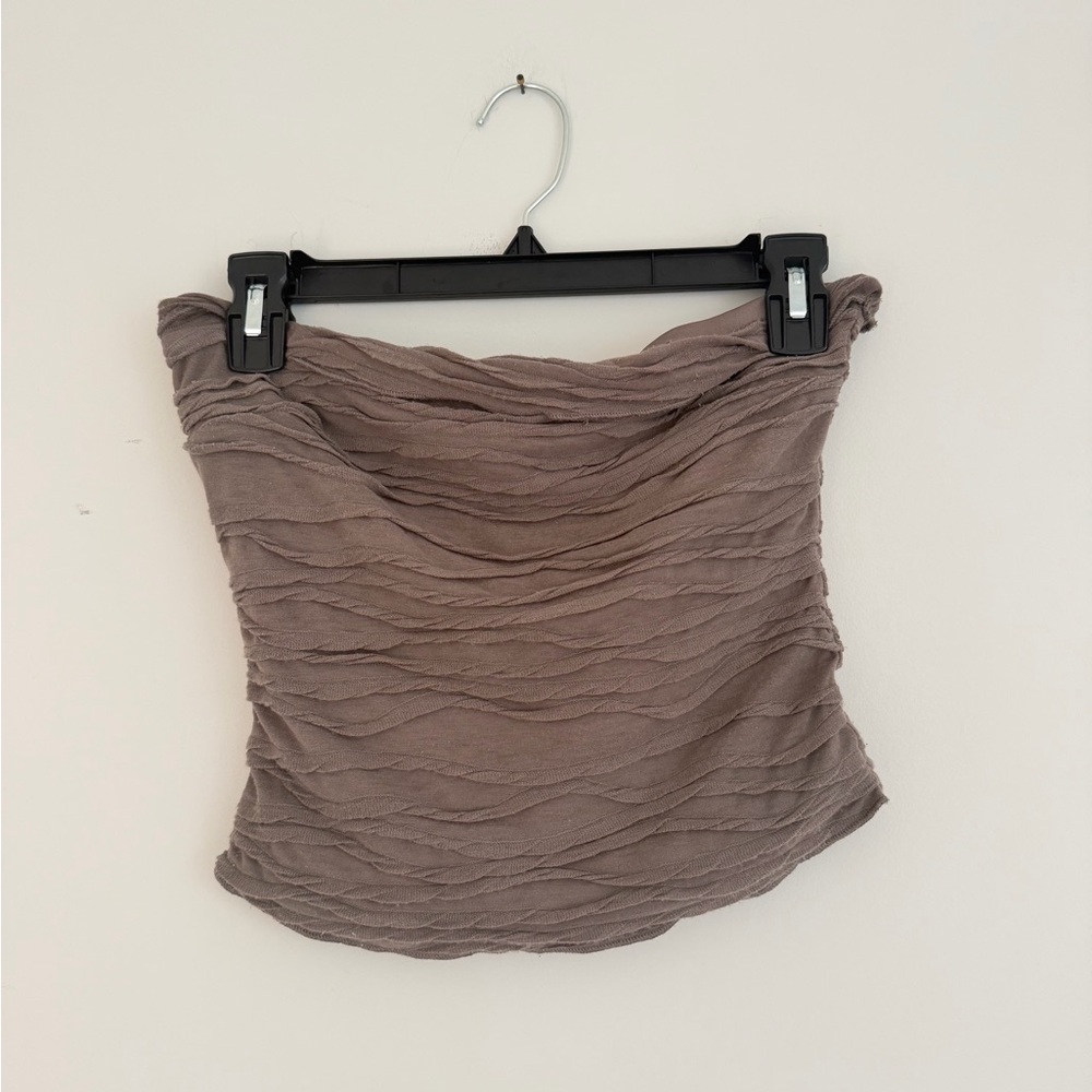 Princess Polly Textured Brown Mini Top